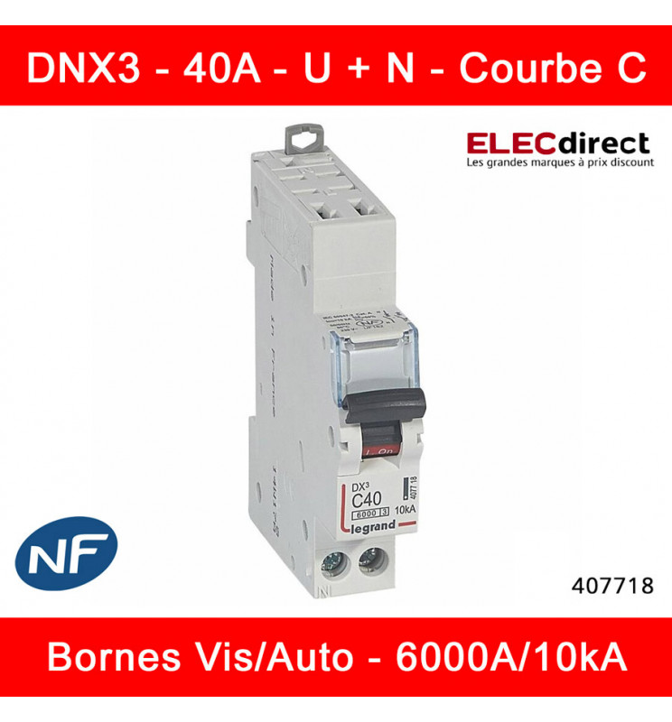 Disjoncteur RX³3000 3kA 1P+N 230V~ 10A courbe C LEGRAND | Sanifer