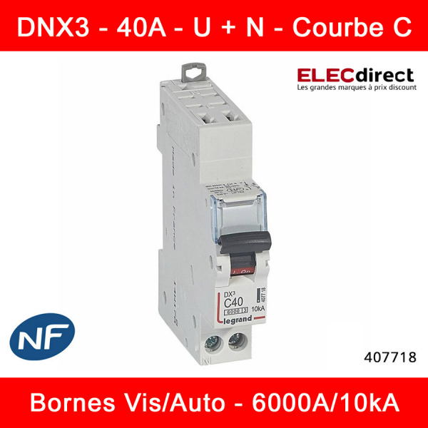 Disjoncteur Phase + Neutre 20A Legrand DNX 3 Auto