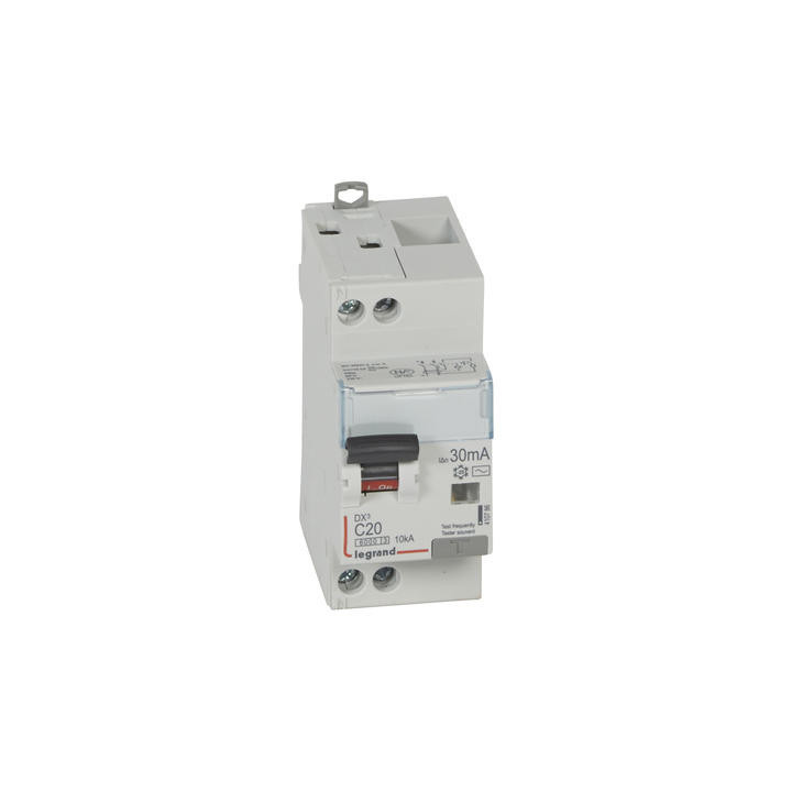 Legrand - Disjoncteur Différentiel - 1P+N - 20A - 30mA - Type AC - DX³ 6000A/10kA - Vis/Vis - Réf : 410786