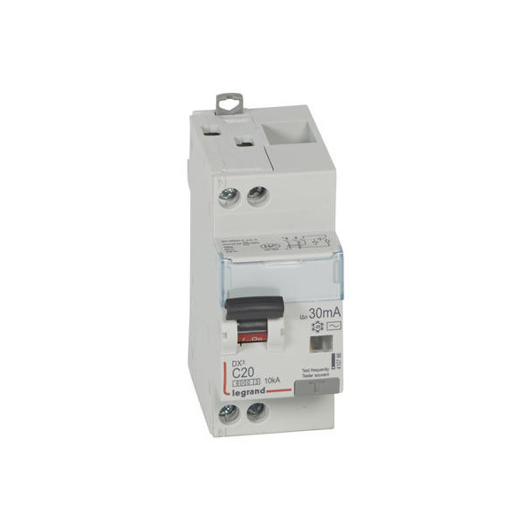 Legrand - Disjoncteur Différentiel - 1P+N - 20A - 30mA - Type AC - DX³ 6000A/10kA - Vis/Vis - Réf : 410786