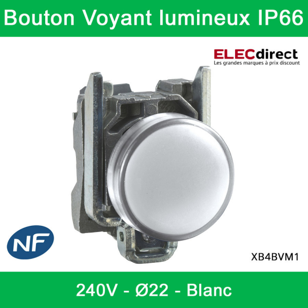 Voyant LED Rouge 230Vca étanche IP67 - diamètre 22mm