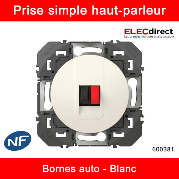 Legrand - Prise haut-parleur simple Dooxie - finition blanc - Réf