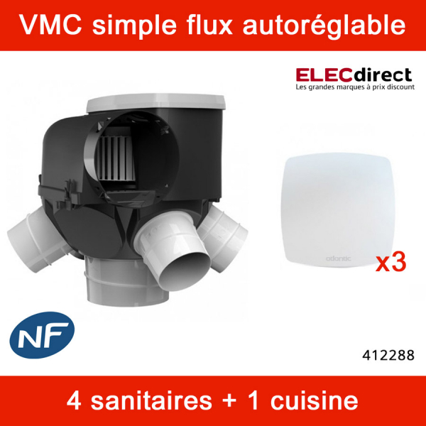 Atlantic 412227  Bouche VMC fixe universelle Line - diamètre 125mm