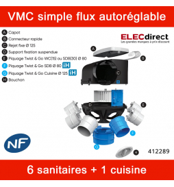 Kit Vmc autoréglable Autocosy IH ATLANTIC 412289