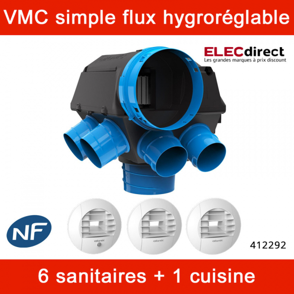Atlantic - Kit VMC Hygrocosy - Simple flux hygroréglable 6