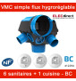 Atlantic - Kit VMC Hygrocosy BC - Simple flux hygroréglable 6 sanitaires + 3 bouches à piles - 292m³/h - 412294