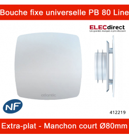 Atlantic - Kit bouche BHB hygroréglable - Bouches sanitaires à piles  détection présence Ø80mm 15 à 45m³/h - Réf : 526586 - ELECdirect Vente  Matériel Électrique