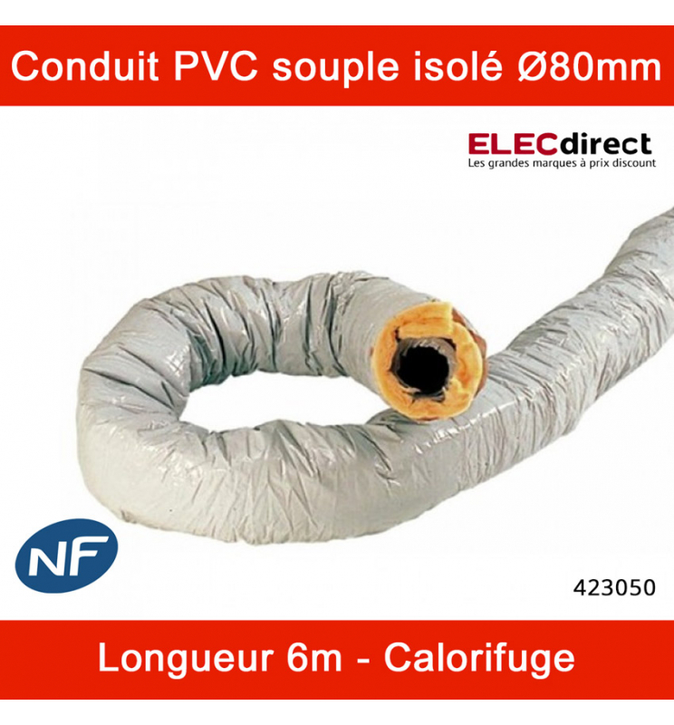 Soler & Palau - Gaine souple isolée PVC - Ø 160-150mm - Epaisseur 50mm -  Longueur 6m - Réf: 813934