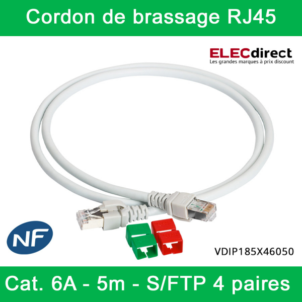 Cordon RJ45 Cat 6 FTP, 1 mètre