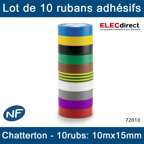 Ruban et scotch isolant électrique de type chatertone 0,35€ HT les 10m