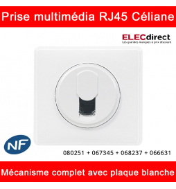 Mécanisme de prise RJ 45 inFormatique-téléphone Legrand Céliane blanc