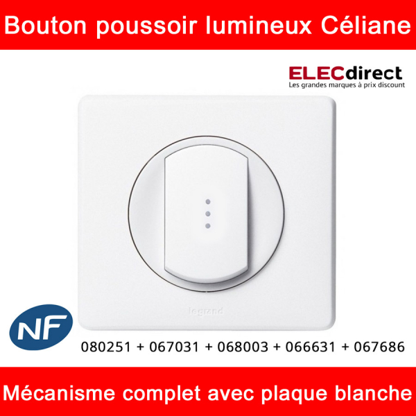 Poussoir lumineux carillon Legrand Dooxie