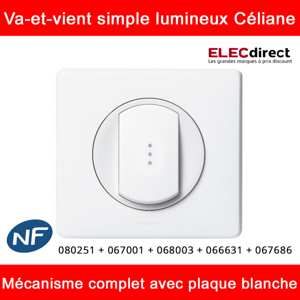 branchement interrupteur à témoin lumineux Legrand