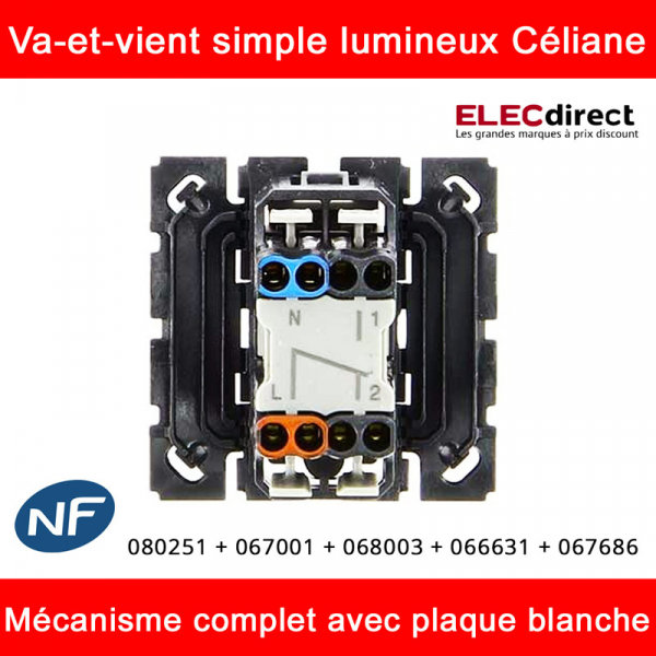 Legrand NC4718  Interrupteur - va et vient à voyant lumineux Céliane Ivoire