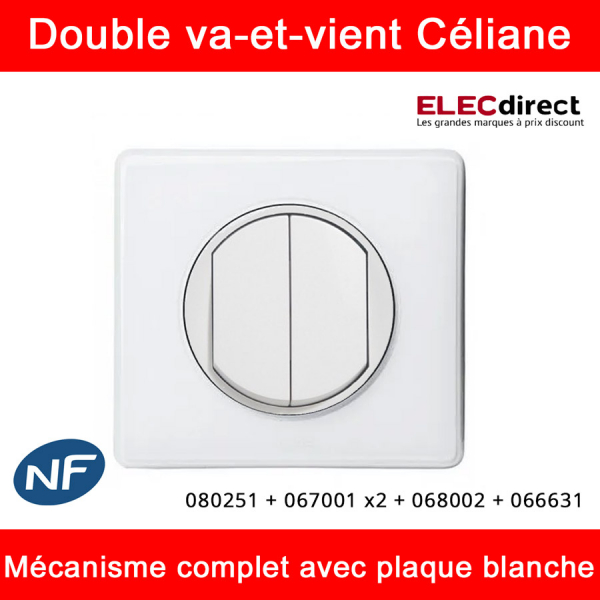 Double va & vient+double poussoir Céliane graphite 67001x2+67031x2+64901x2+80252 