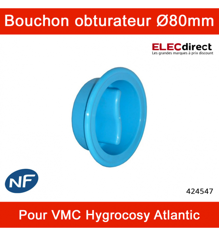 Atlantic - Bouchon obturateur pour VMC Hygrocosy - Ø80mm - Réf : 424547 -  ELECdirect Vente Matériel Électrique
