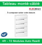 Schneider - Tableau monté-câblé : 4 rangées - 72 modules (18 par rangée) - RESI9 XE embrochable - à composer