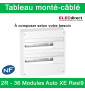 Schneider - Tableau monté-câblé : 2 rangées - 36 modules (18 par rangée) - RESI9 XE embrochable - à composer