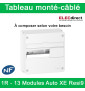 Schneider - Tableau monté-câblé : 1 rangée - 13 modules - RESI9 XE embrochable - à composer