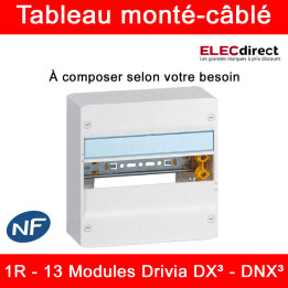 Legrand - Tableau monté-câblé : 1 rangée de 13 modules - DX³ - DNX³ - à composer