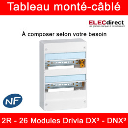 Legrand - Tableau monté-câblé : 2 rangées 26 modules (13 par rangée) - DX³ - DNX³ - à composer