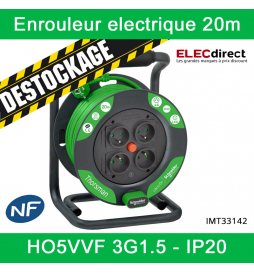 Enrouleur bricolage 20m 4 prises 2P+T (IP20) - Schneider