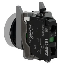 Schneider - Harmony XB4 - Bouton poussoir à impulsion Ø22 - 1F - noir - vis étrier -  Réf : XB4BA21