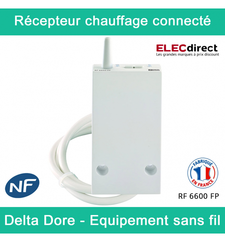 Delta Dore - Récepteur pour chauffage électrique - Fil pilote - Équipement sans  fil - 868MHz - Réf : RF 6600 FP - ELECdirect Vente Matériel Électrique