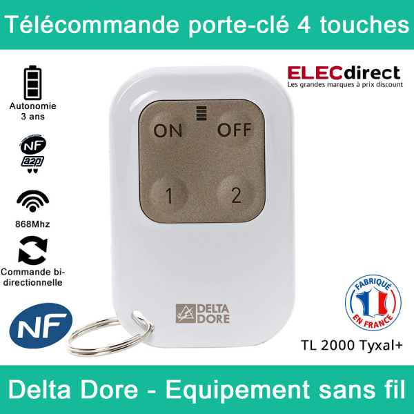 Delta Dore Télécommande pour alarme Tyxal+ et automatismes Alarme Sécurité TL 2000 Tyxal+ 6413251 