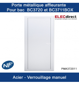 Cofrelec - Porte affleurante métallique pour bac d'encastrement BC3720 et BC3711BOX - Réf : PMA372011