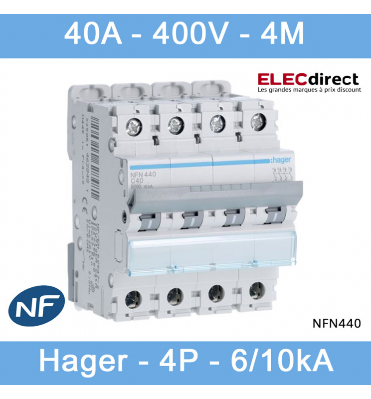 DISJONCTEUR HAGER - 1P+N - 16A - VIS/VIS - 6KA - MJT716 - ELECdirect Vente  Matériel Électrique