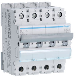 Hager - Disjoncteur - 4P - 40A - Courbe C - 6000A/10kA  - Réf : NFN440