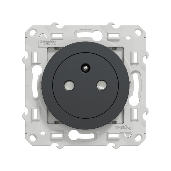 Prise 2P+T FR 90° affleurant raccord rapide Unica NU305254 anthracite  mécanisme seul Schneider Electric