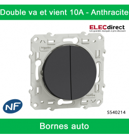 Schneider - Interrupteur double va et vient Odace - Blanc - 10A