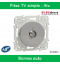 Schneider - Prise TV simple Odace - Alu - Antenne - Bornes auto - Réf : S530445