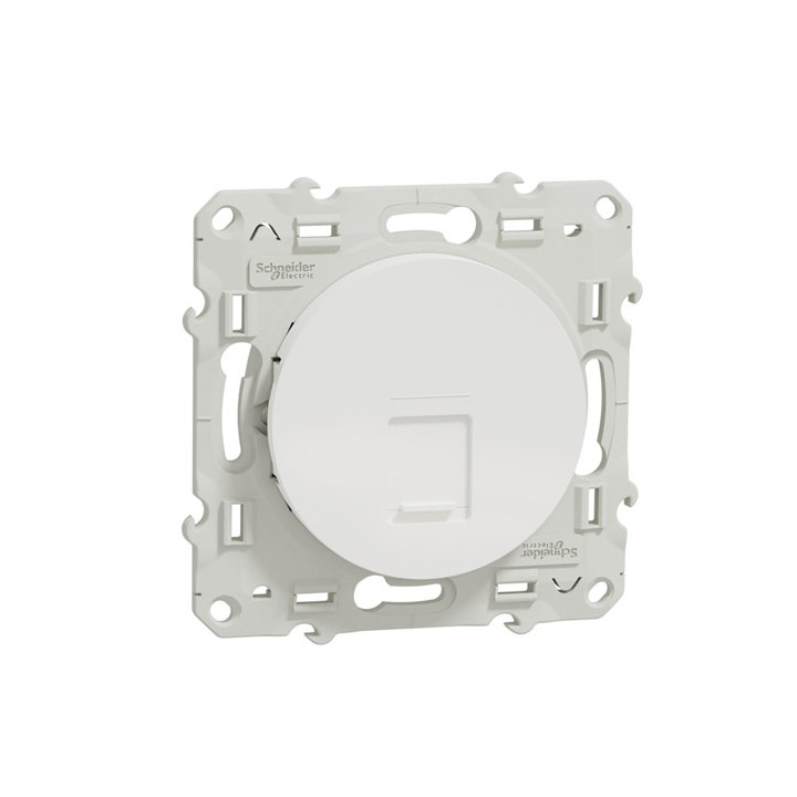 Schneider - Prise RJ45 Grade 1 Odace - Blanc - Catégorie 6 UTP - Multimédia - IDC - Réf : S520475