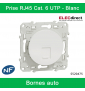 Schneider - Prise RJ45 Grade 1 Odace - Blanc - Catégorie 6 UTP - Multimédia - IDC - Réf : S520475