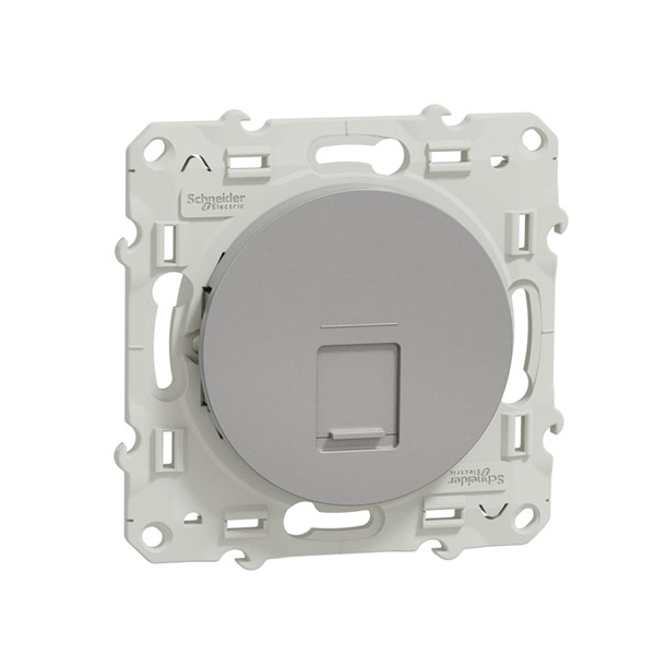 Schneider - Prise RJ45 Grade 1 Odace - Alu - Catégorie 6 UTP - Multimédia - IDC - Réf : S530475