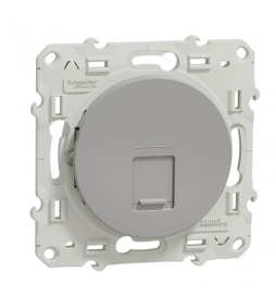 Schneider - Prise RJ45 Grade 3 Odace - Alu - Catégorie 6 STP - Multimédia - IDC - Réf : S530476