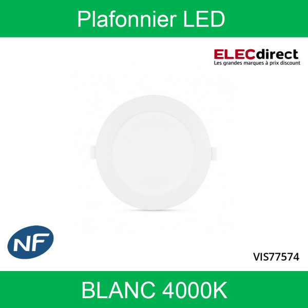 Miidex - Downlight LED Blanc Ø230 18W 4000°K - Réf : 77574