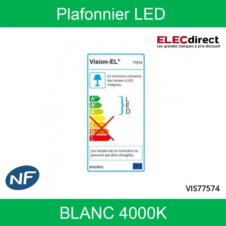 Miidex - Downlight LED Blanc Ø230 18W 4000°K - Réf : 77574