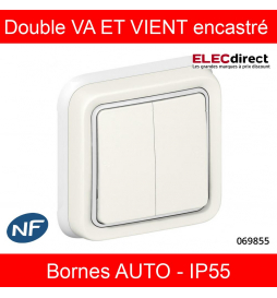 Legrand Plexo - Double va-et-vient Prog Plexo encastré blanc - 10 AX - Réf : 069855