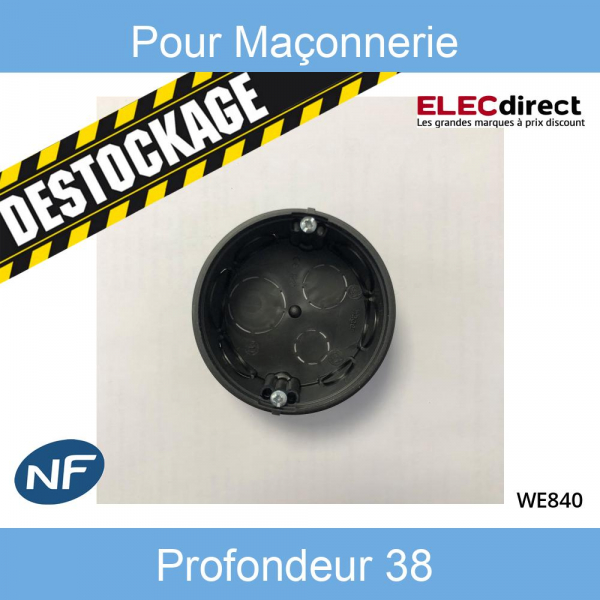 Hager - Boitier d'encastrement 70 Ø x 38 mm - Réf : WE840