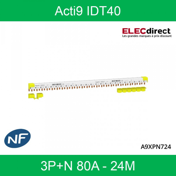 Peigne avec connecteur Acti9 iDT40 - 1P+N Schneider Electric