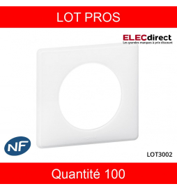 LEGRAND - LOT PROS - Legrand Céliane - Plaque de finition 1 poste Yesterday - Blanc - REF : 066631X100