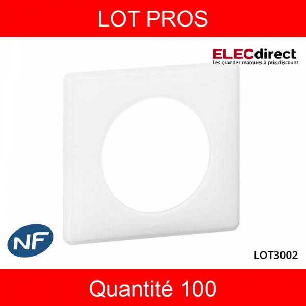 LEGRAND - LOT PROS - Legrand Céliane - Plaque de finition 1 poste Yesterday - Blanc - REF : 066631X100