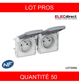 LEGRAND - LOT PROS- Plexo - Double PC précâblées - horizontal - 16A - 230V - IP55/IK07 - 069562X50