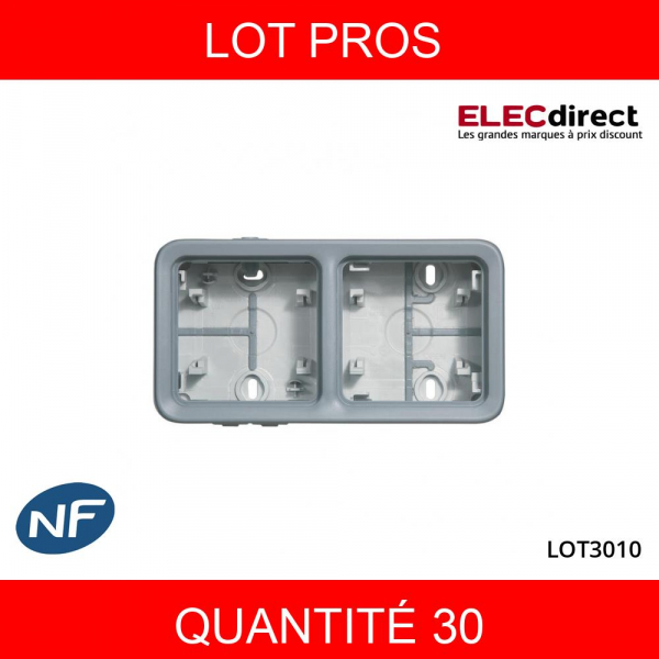 LEGRAND - LOT PROS- Plexo - Boîtier 2 postes horizontaux - IP55/IK07 - 069672X30