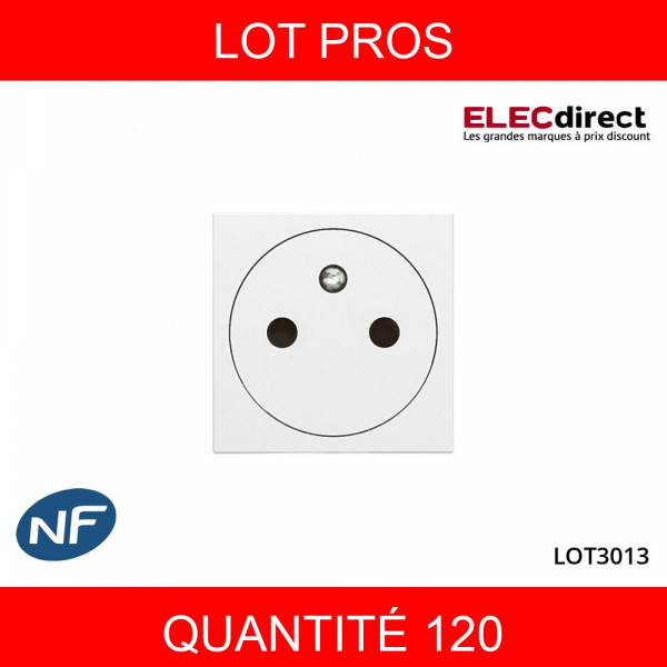 LEGRAND - LOT PROS - Mosaic L -Prise de courant 2P+T 16A Surface - bornes auto- blanc 077111LX120