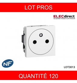 LEGRAND - LOT PROS - Mosaic L -Prise de courant 2P+T 16A Surface - bornes auto- blanc 077111LX120